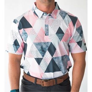 Yatta Golf Polo Birdie Dropper Abstract Moisture Wicking Athletic Fit Mens XL